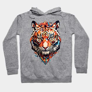 Geometric Tiger Face Hoodie